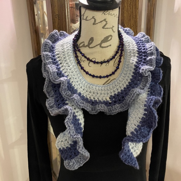 Elegant “Blue Jean” Hand Crocheted Scarf NWOT - Picture 5 of 8